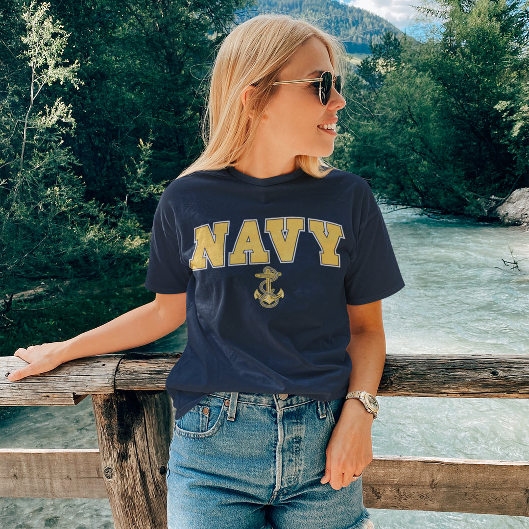 Navy Arch Anchor T-Shirt (Navy)