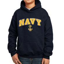 Load image into Gallery viewer, Navy Youth Arch Anchor Hood (Navy)