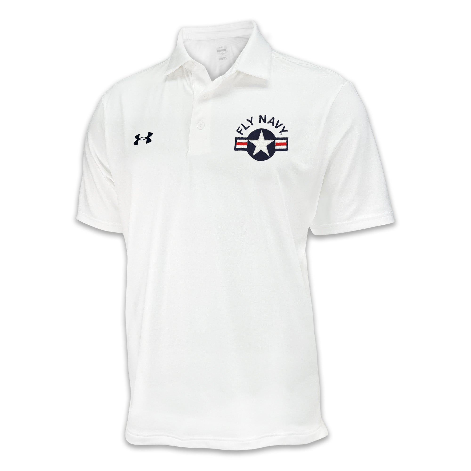 Navy Under Armour Fly Navy Performance Polo (White) – Navy Gear