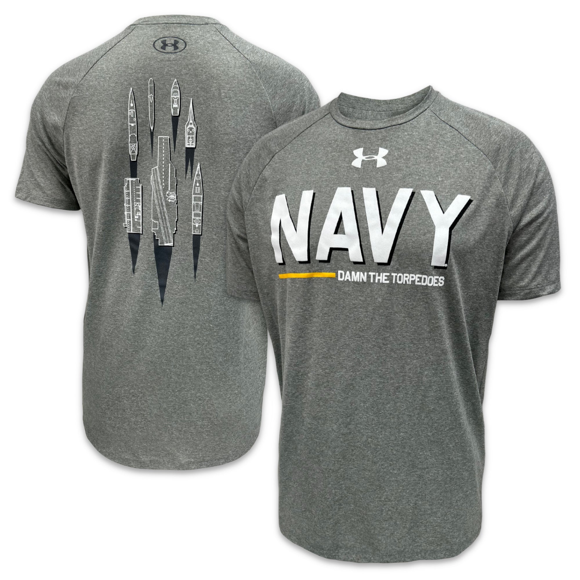 Navy Under Armour Damn the Torpedoes Ship T-Shirt (Grey) – Navy Gear