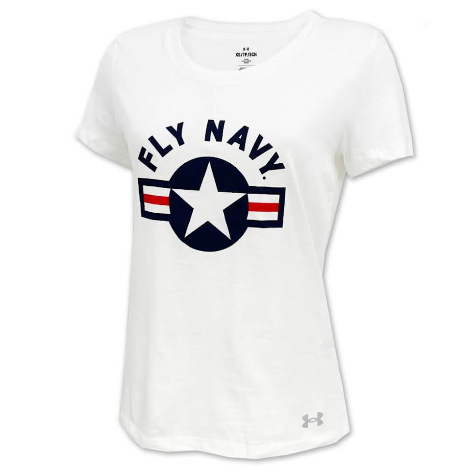 Navy Ladies Under Armour Fly Navy T-Shirt (White) – Navy Gear