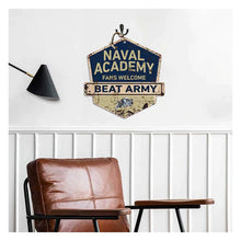 Load image into Gallery viewer, Rustic Badge Fans Welcome Sign Naval Academy Midshipmen