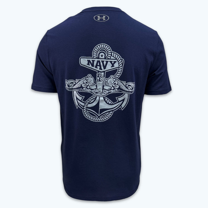 Navy Under Armour Anchor Silent Service Performance Cotton T-Shirt (Navy)