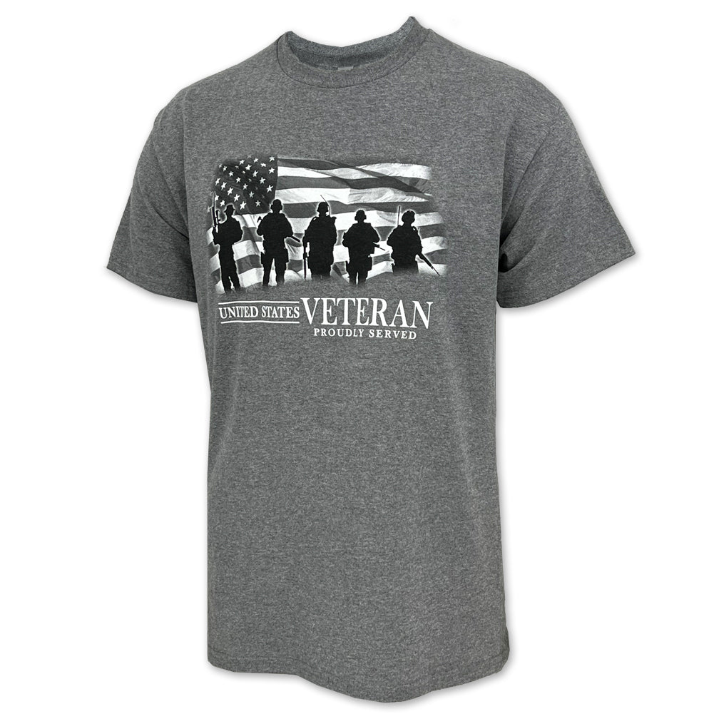 usv gear United States Veteran Proudly Served T-Shirt (Graphite) SM