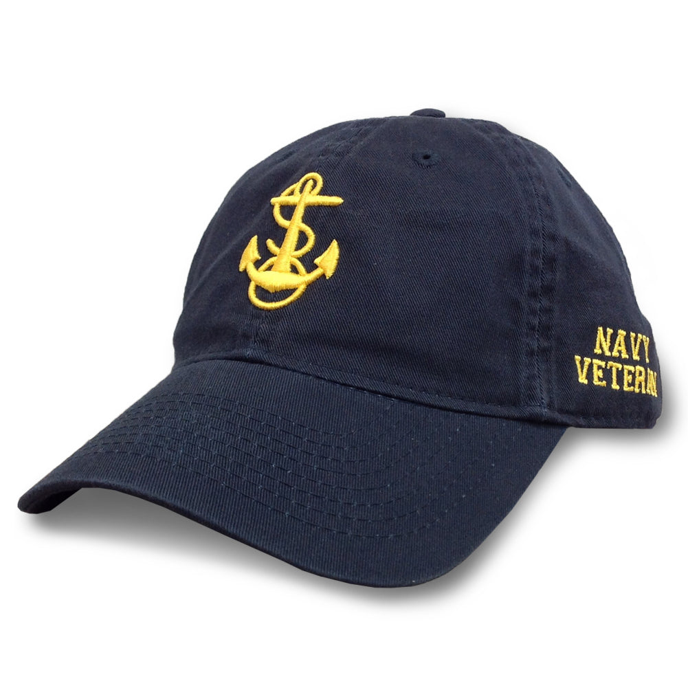 Navy Veteran Gear: Navy Anchor Veteran Hat in Navy Armed