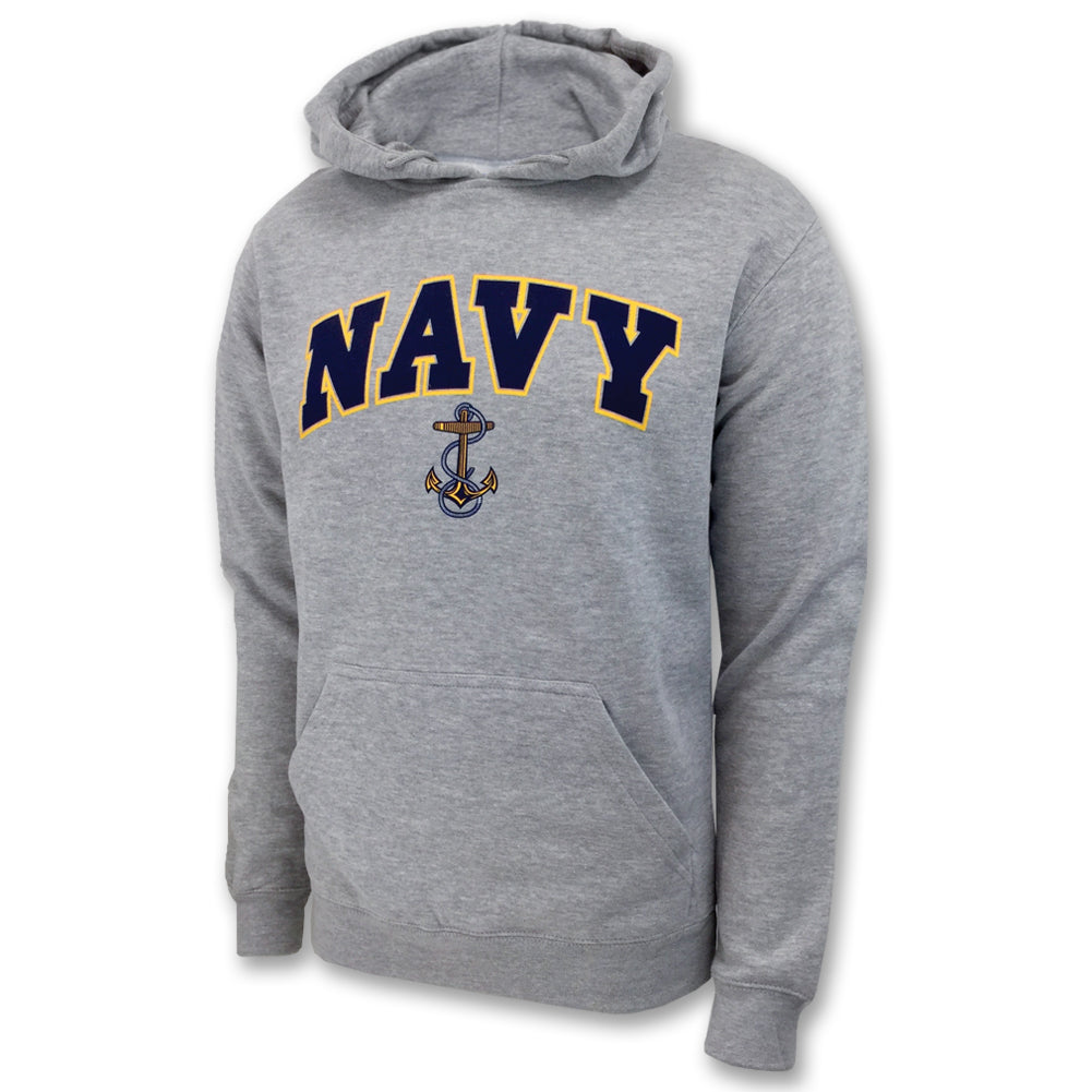 NAVY ARCH ANCHOR HOOD (GREY) 1