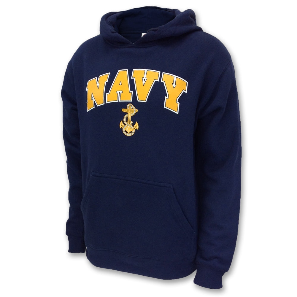 U.S. Navy Sweatshirts: Navy Arch Anchor Hoodie in Navy – Navy Gear