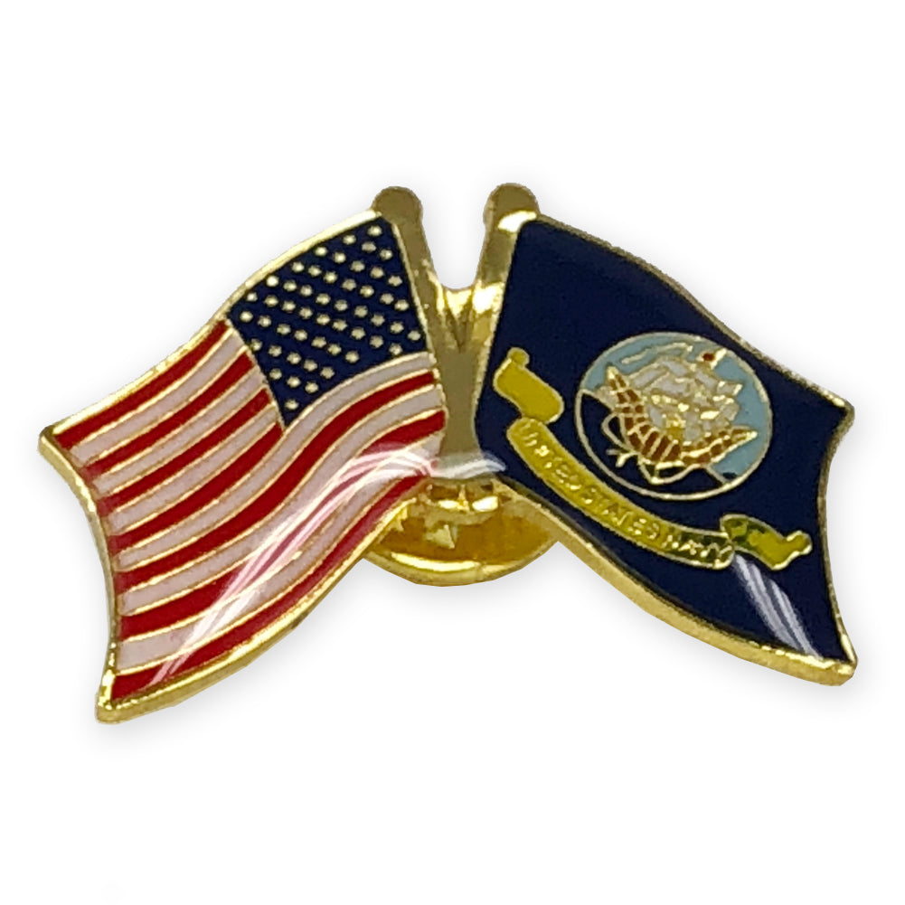 Lapel Pin - US and Navy Flags - Watkins Party Store Lapel Pin - US and Navy Flags - Watkins Party Store