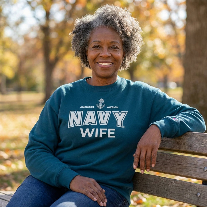 Navy Family Women's Champion Crewneck Sweatshirts
