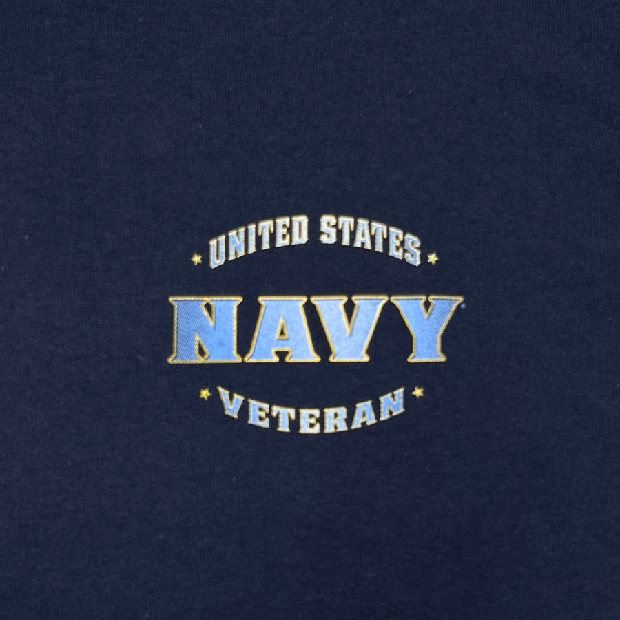 United States Navy Veteran Perched Eagle T-Shirt (Navy)