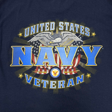 Load image into Gallery viewer, United States Navy Veteran Perched Eagle T-Shirt (Navy)