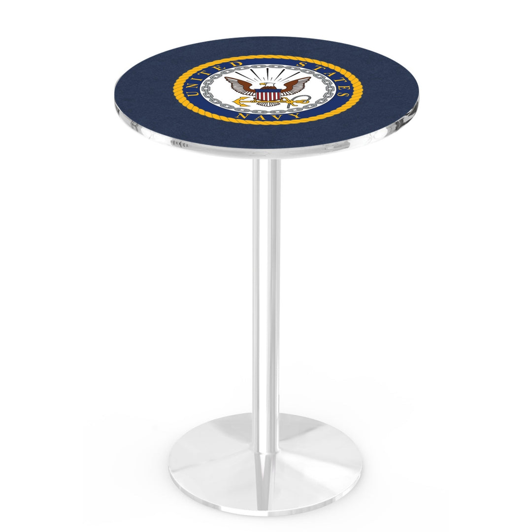Navy Eagle Pub Table with Round Base*
