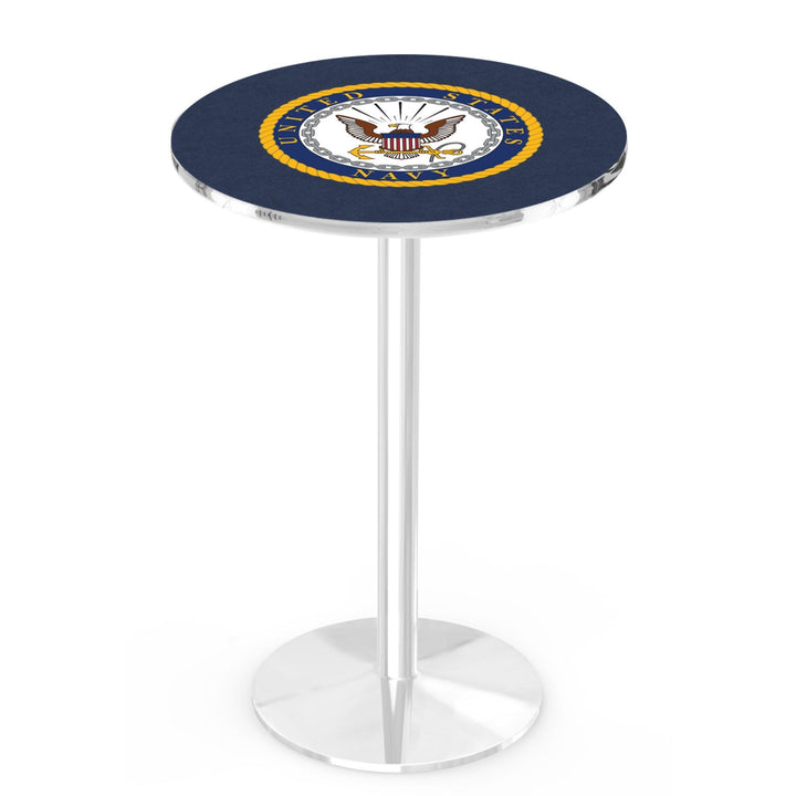 Navy Eagle Pub Table with Round Base*