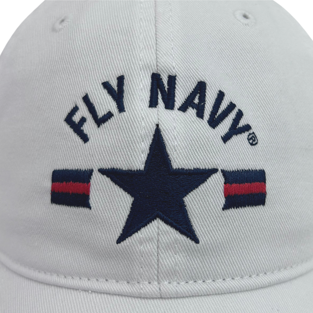 Navy Fly Navy Relaxed Twill Low Profile Hat (White)