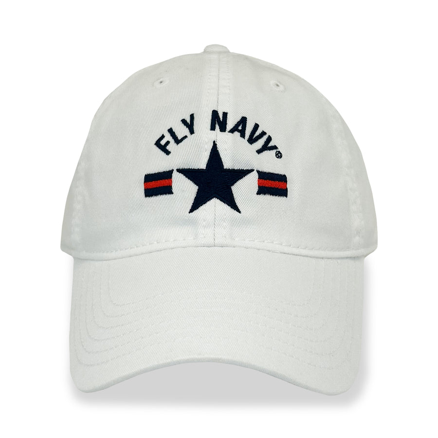Navy Fly Navy Relaxed Twill Low Profile Hat (White)