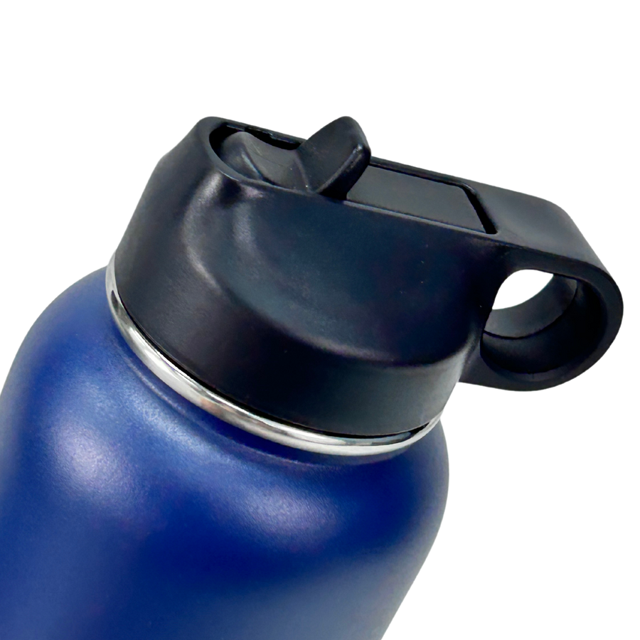 Navy Anchor Stainless Steel Laser Etched 32oz Water Bottle (Navy)