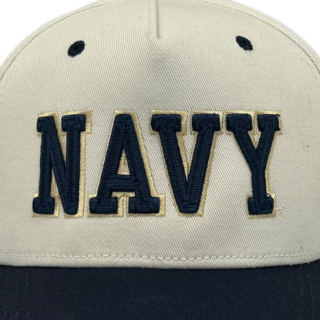 Navy Heritage Twill Adjustable Hat (Stone/Navy)