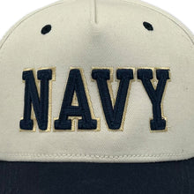 Load image into Gallery viewer, Navy Heritage Twill Adjustable Hat (Stone/Navy)