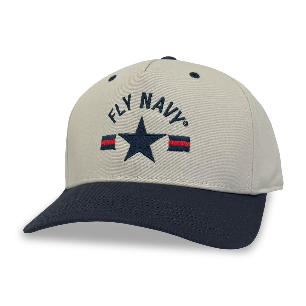 Navy Fly Navy Heritage Twill Adjustable Hat (Stone/Navy)