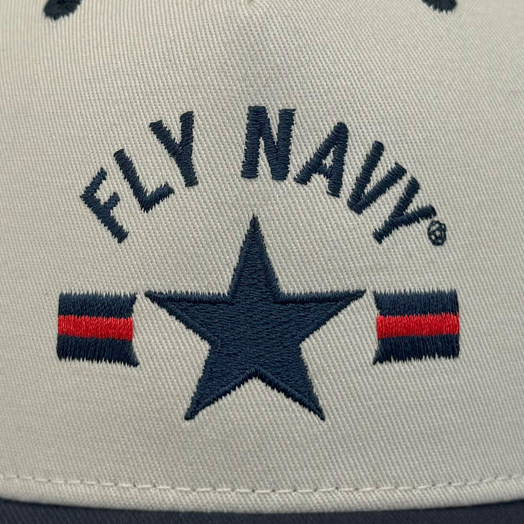 Navy Fly Navy Heritage Twill Adjustable Hat (Stone/Navy)