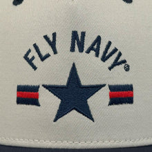 Load image into Gallery viewer, Navy Fly Navy Heritage Twill Adjustable Hat (Stone/Navy)
