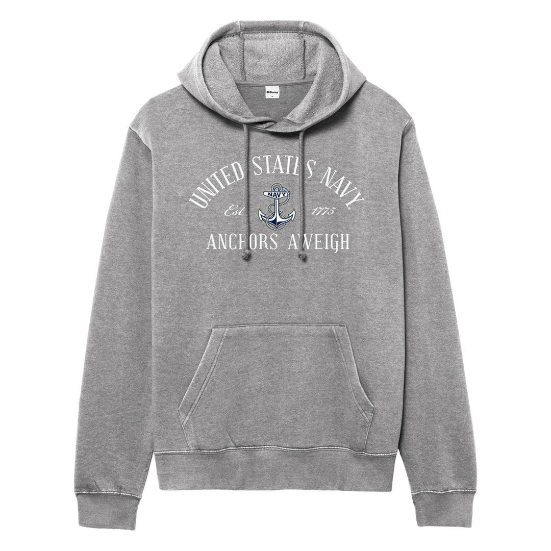 Navy Weathered Fleece Hood (Heather Smoked Pearl)*