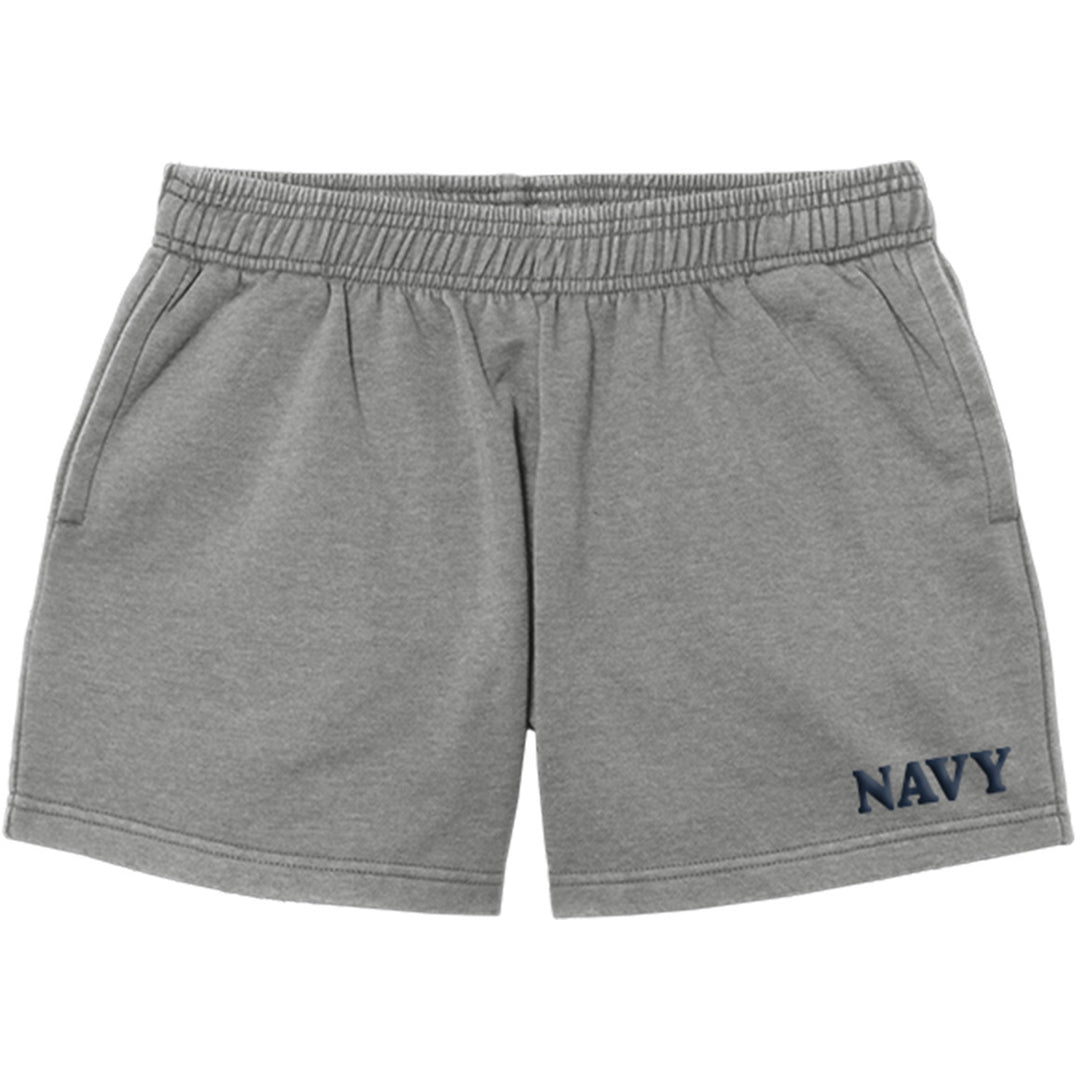 Navy Womens Weathered Fleece Shorts (Heather Grey)*