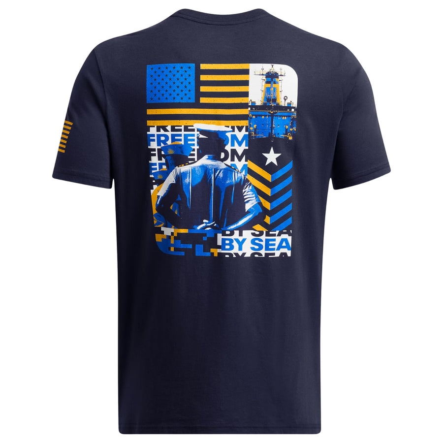 Navy Under Armour Freedom By Sea T Shirt Navy