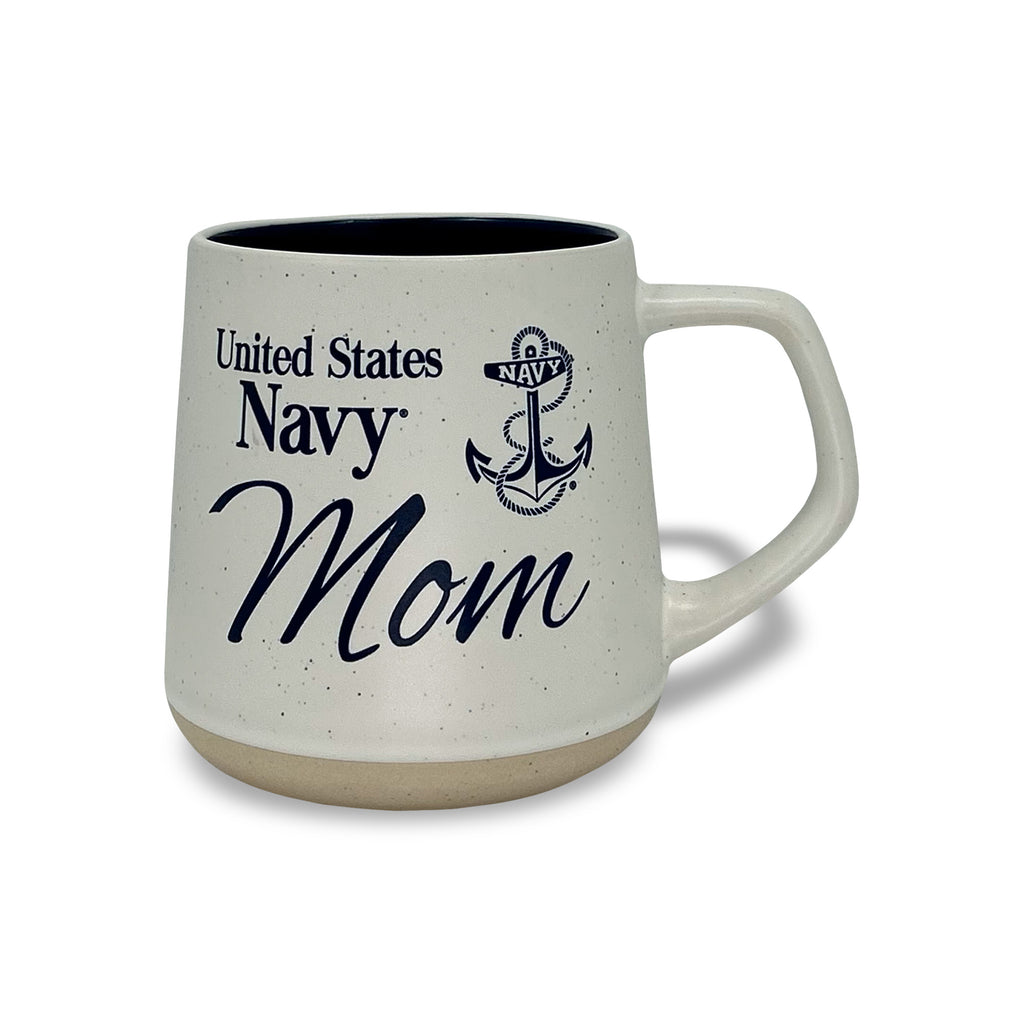 Navy Mom 20oz Speckled Ceramic Mug
