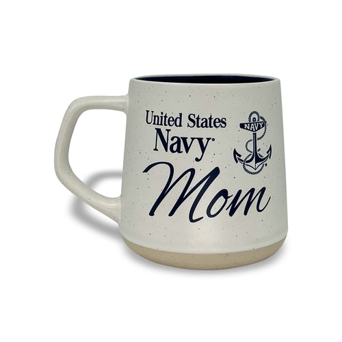 Navy Mom 20oz Speckled Ceramic Mug