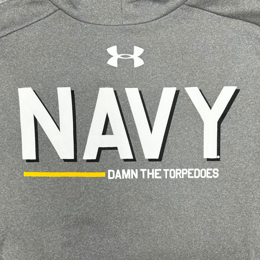 Navy Under Armour Damn the Torpedoes Ship Hood (Grey)