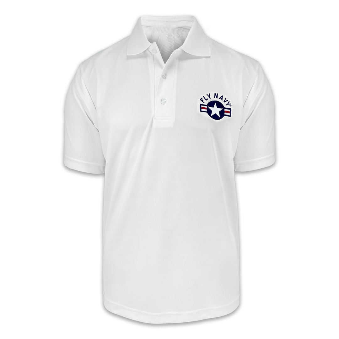Navy Fly Navy Performance Polo (White)