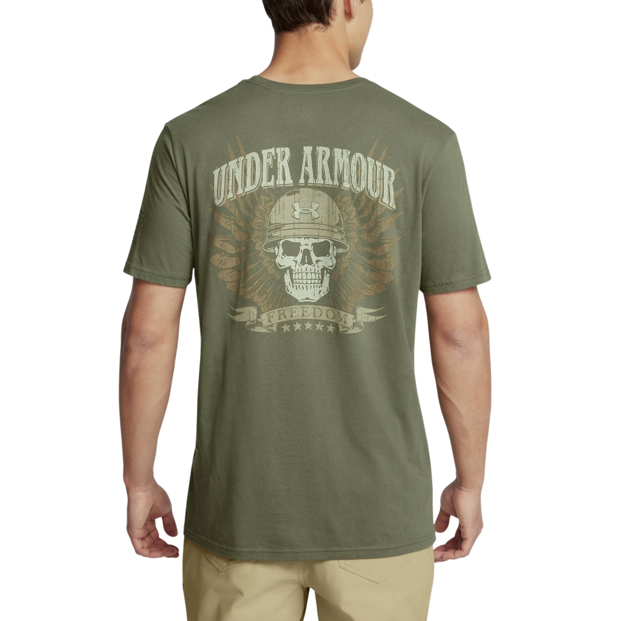 Under Armour Freedom Skull T Shirt OD Green