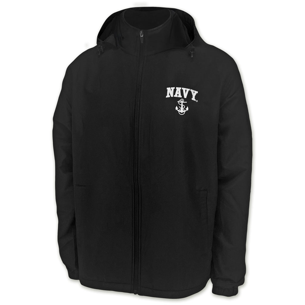 Navy Anchor Atmos Pro Fleece Lined Hooded Jacket (Black)