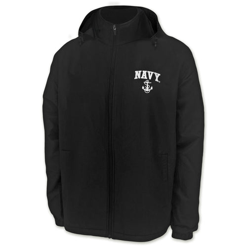 Navy Anchor Atmos Pro Fleece Lined Hooded Jacket (Black)