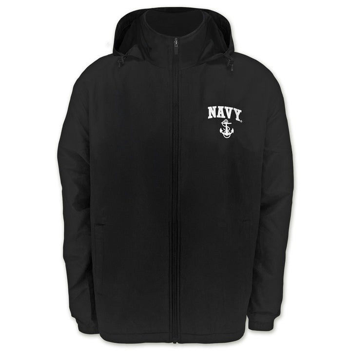 Navy Anchor Atmos Pro Fleece Lined Hooded Jacket (Black)