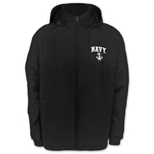 Load image into Gallery viewer, Navy Anchor Atmos Pro Fleece Lined Hooded Jacket (Black)