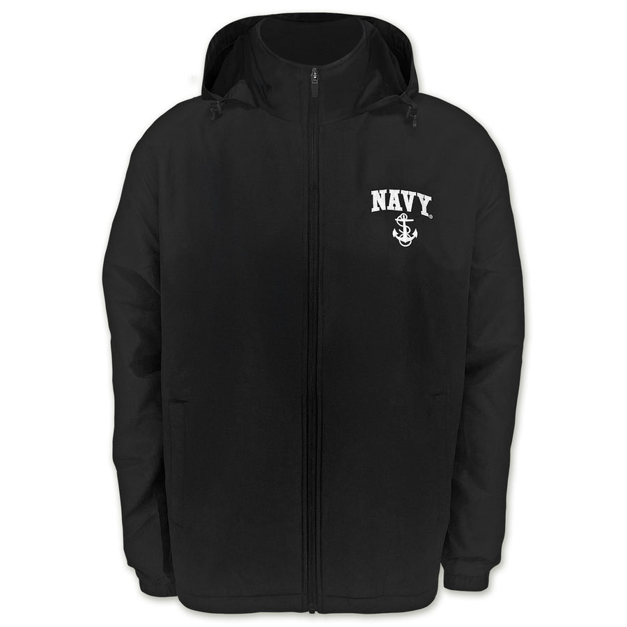 Navy Anchor Atmos Pro Fleece Lined Hooded Jacket (Black)