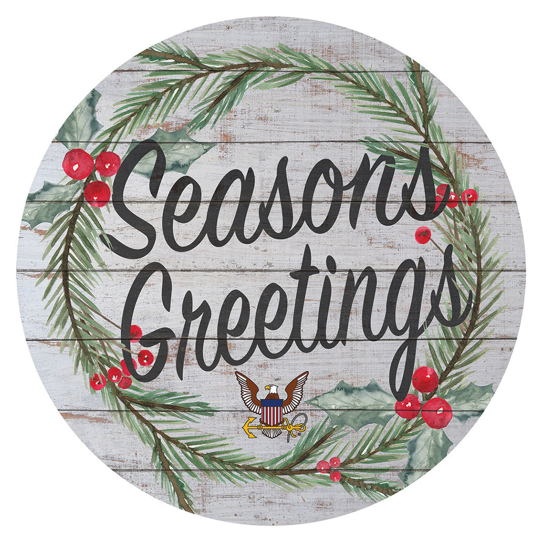 Navy Seasonal Indoor Circle Sign (20 inch diameter)*
