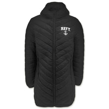 Load image into Gallery viewer, Navy Anchor Ladies Long Helio Insulated Coat (Black)