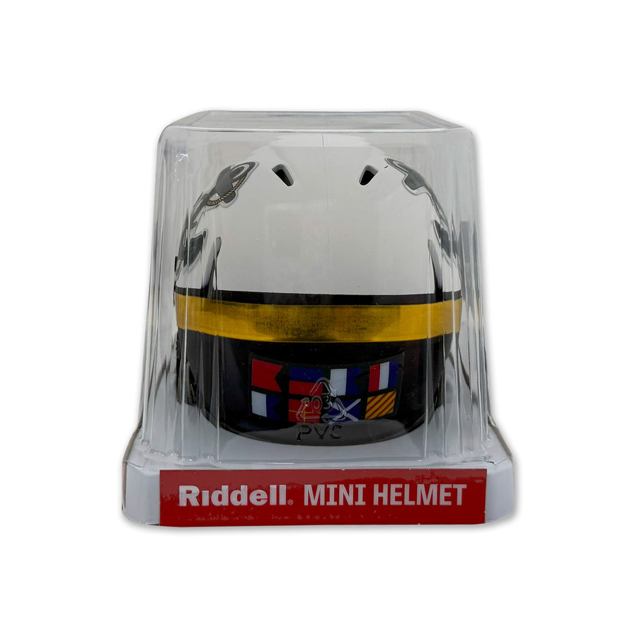 Navy Anchor Midshipmen Mini Speed Football Helmet (White)