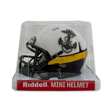 Load image into Gallery viewer, Navy Anchor Midshipmen Mini Speed Football Helmet (White)