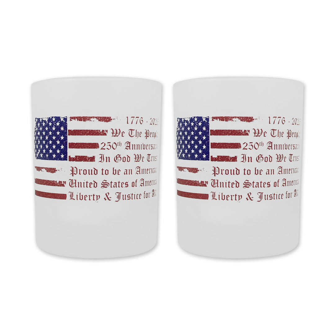 America 250th Anniversary 14oz Frosted Rocks Glass