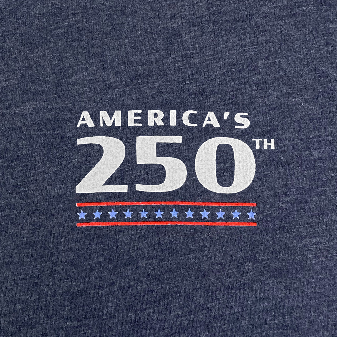 America's 250th Years of Freedom Flag T-Shirt (Vintage Navy)