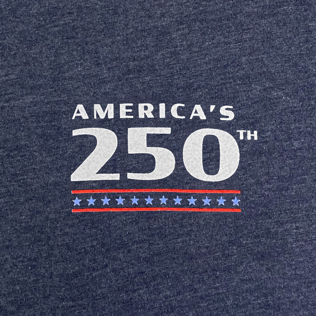 America's 250th Years of Freedom Flag T-Shirt (Vintage Navy)