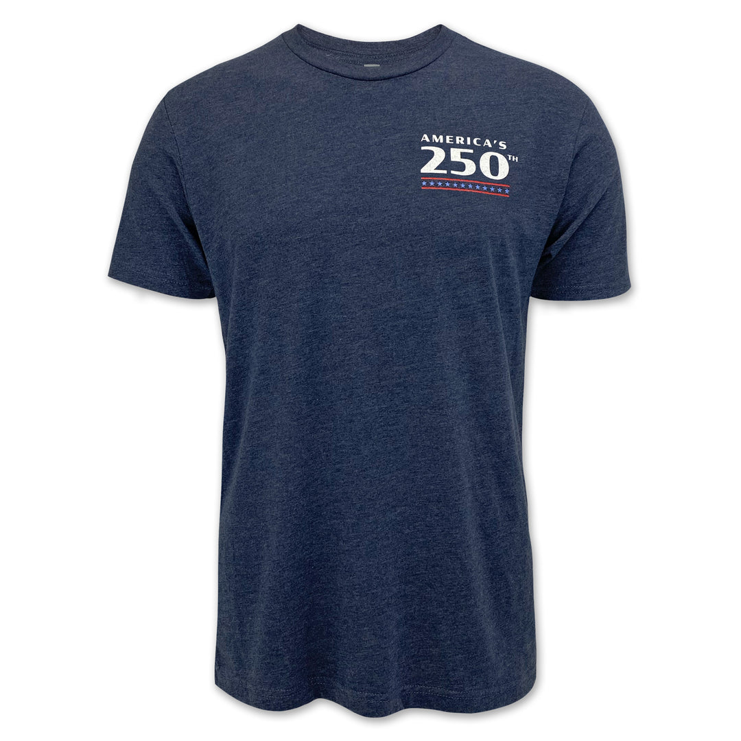 America's 250th Years of Freedom Flag T-Shirt (Vintage Navy)