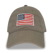 Load image into Gallery viewer, American Flag Relaxed Fit Hat (Khaki)