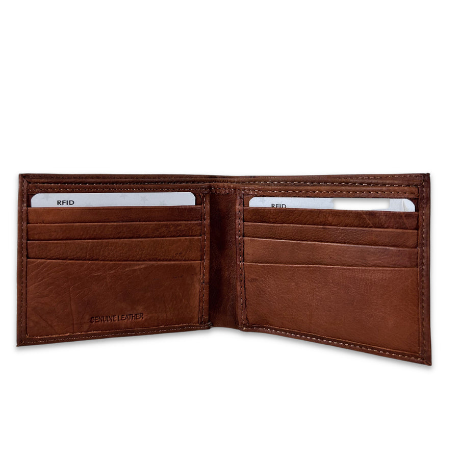 Navy Seal Genuine Leather Bifold Wallet (Brown)