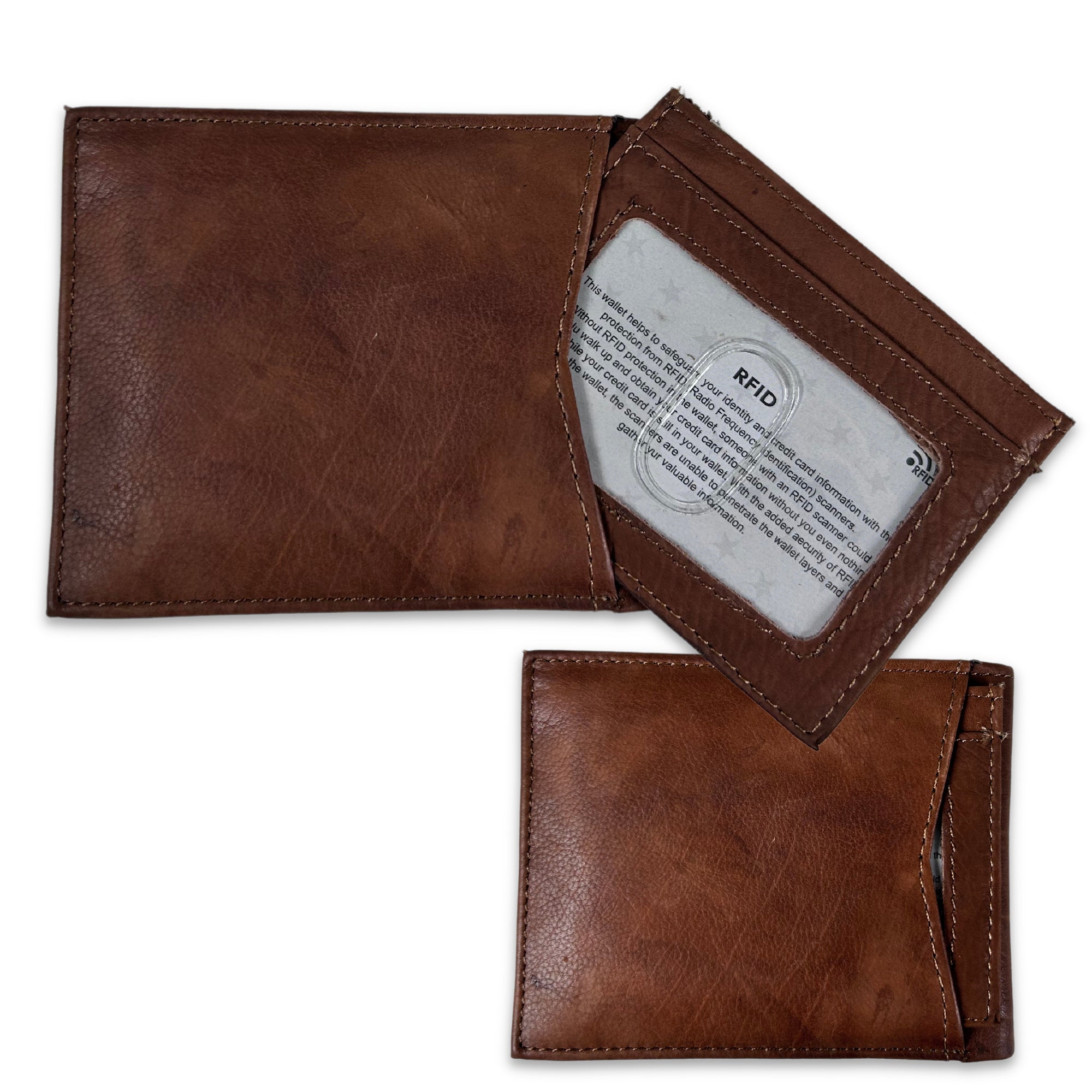 Leather Bifold Wallet with RFID Protection