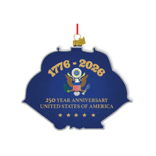 Load image into Gallery viewer, Glass 250th Anniversary U.S. Flag Ornament
